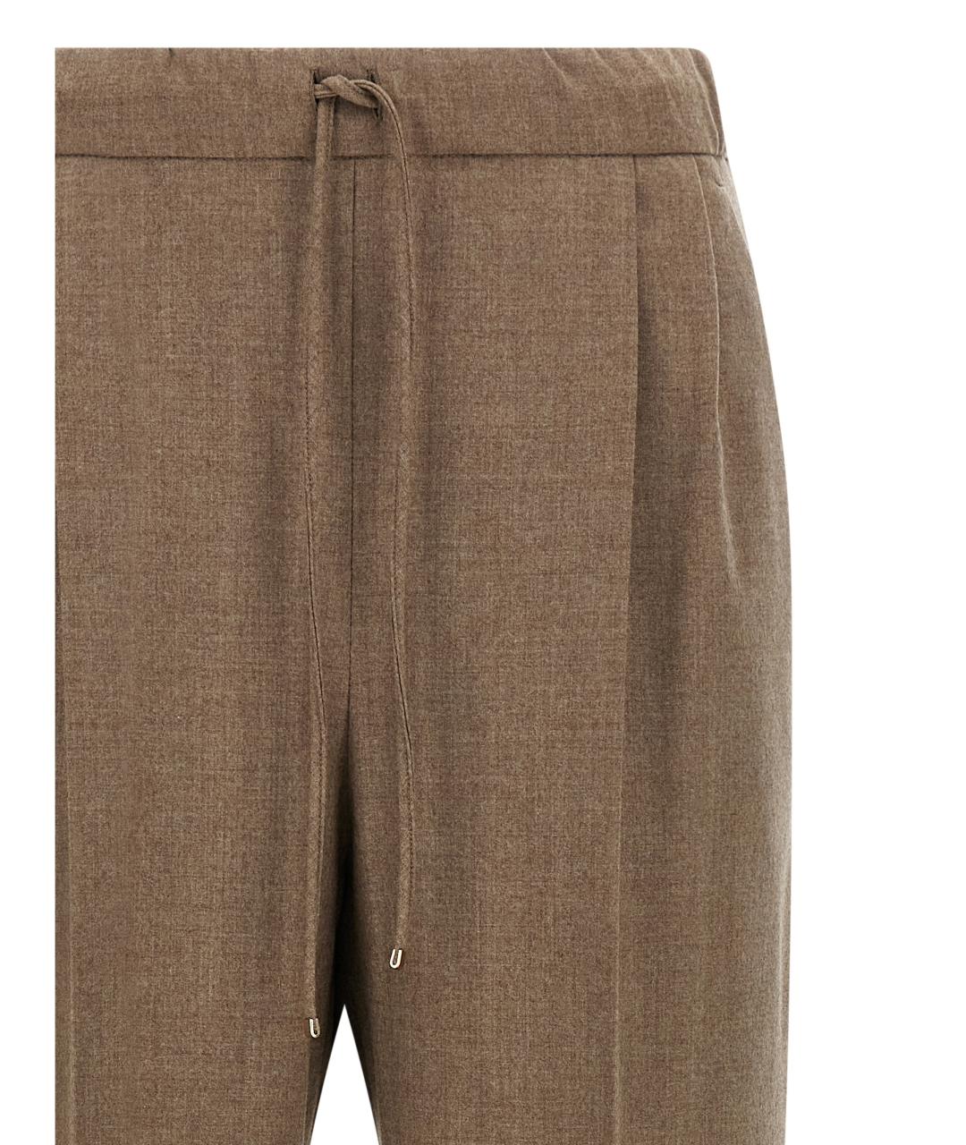MAX MARA Коричневые прямые брюки, фото 3