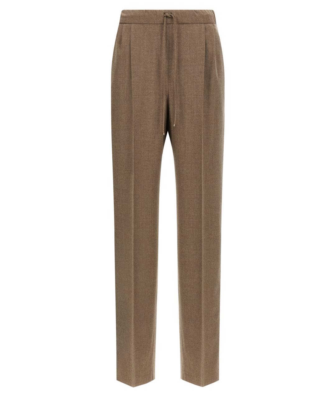 MAX MARA Коричневые прямые брюки, фото 1