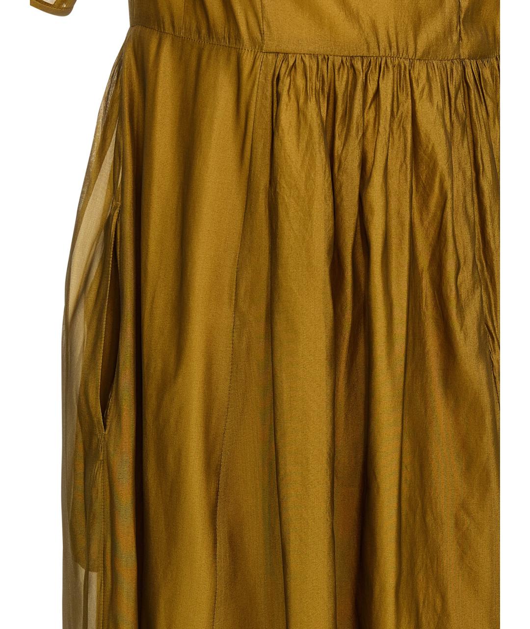 MAX MARA Желтое шелковое повседневное платье, фото 4