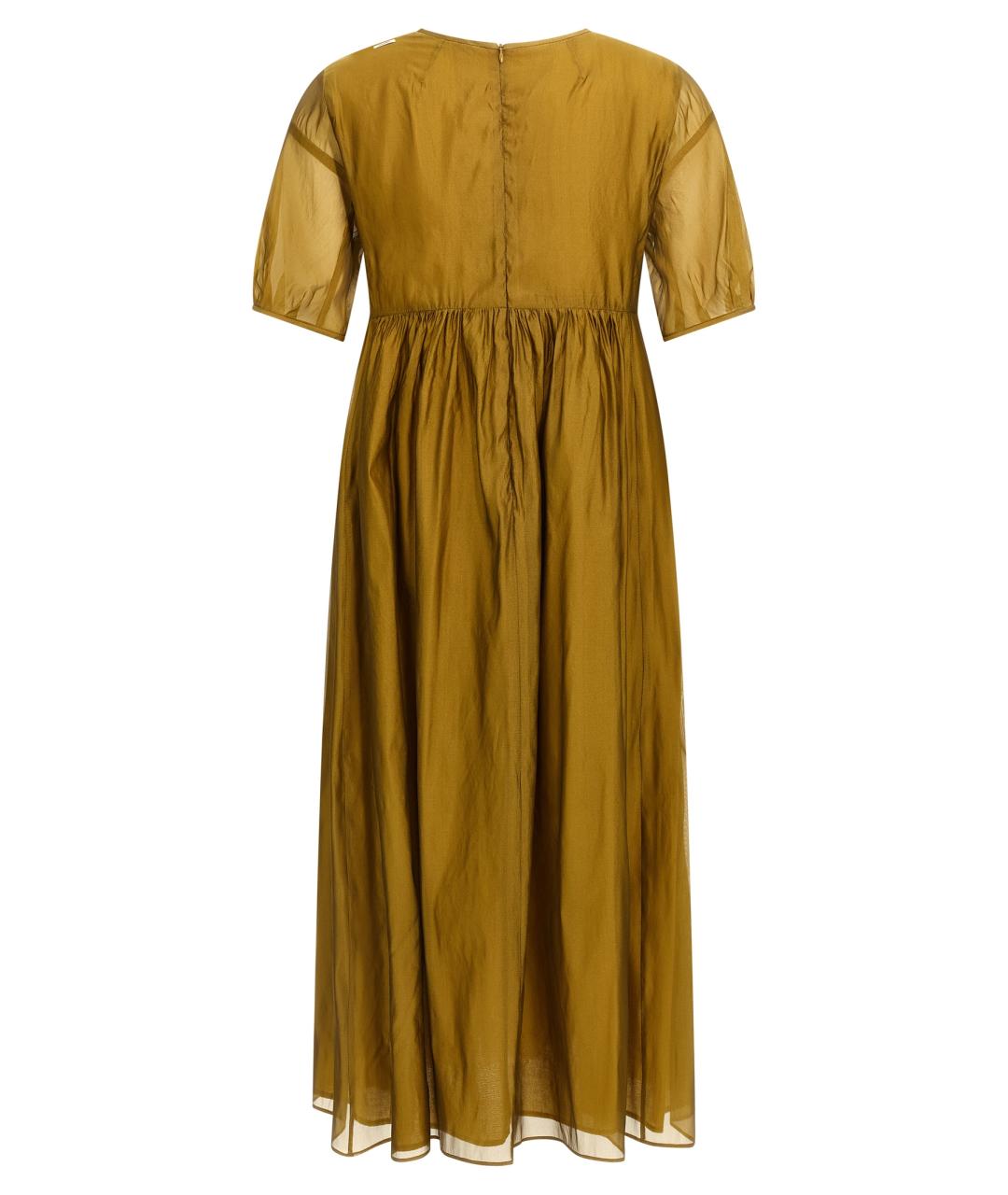 MAX MARA Желтое шелковое повседневное платье, фото 2
