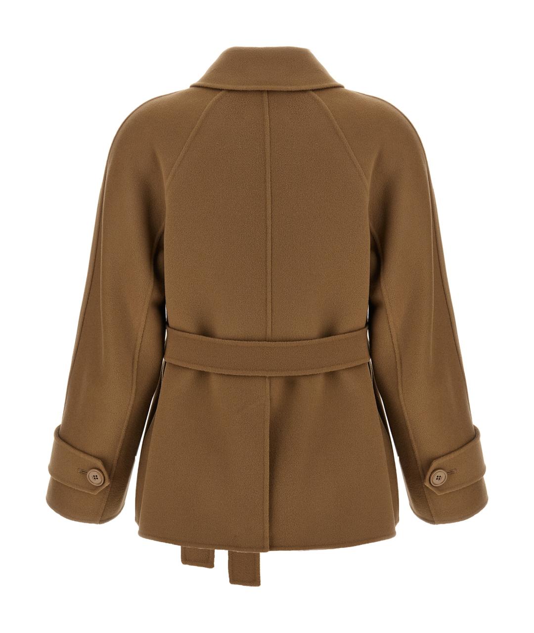 'S MAX MARA Коричневое шерстяное пальто, фото 2