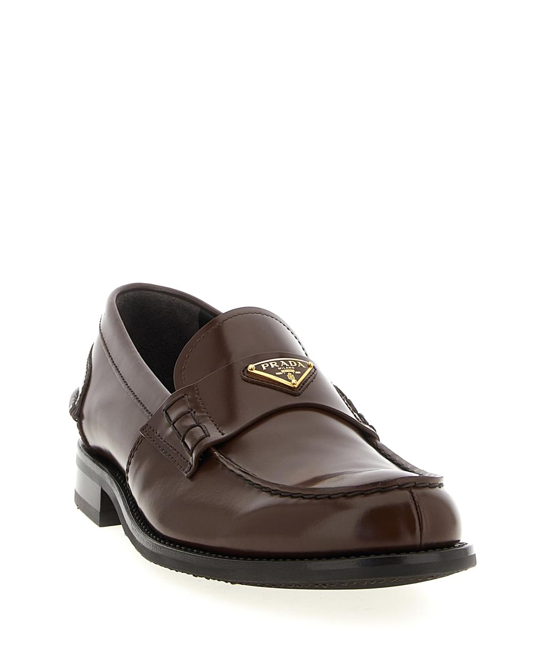 PRADA Коричневые лоферы из лакированной кожи, фото 2