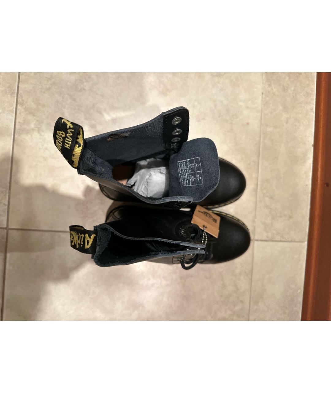 DR. MARTENS Черные кожаные ботинки, фото 3