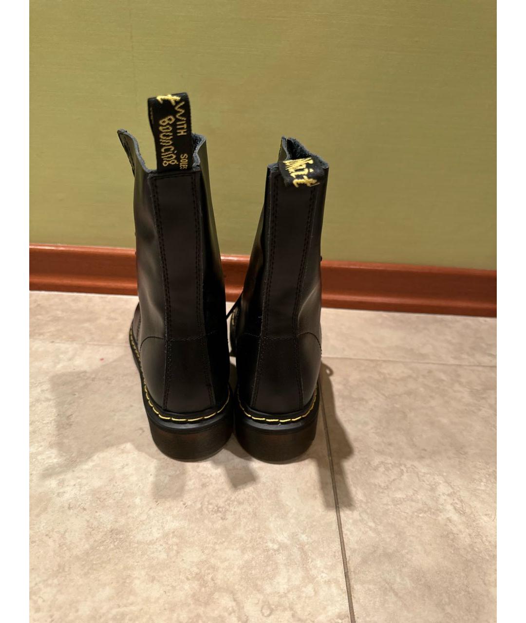 DR. MARTENS Черные кожаные ботинки, фото 4