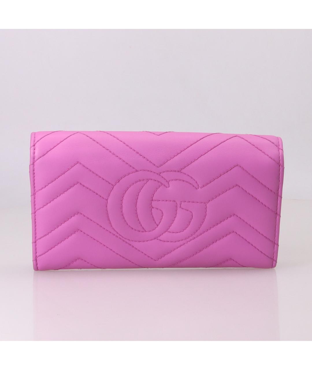 GUCCI Розовый кожаный кошелек, фото 3
