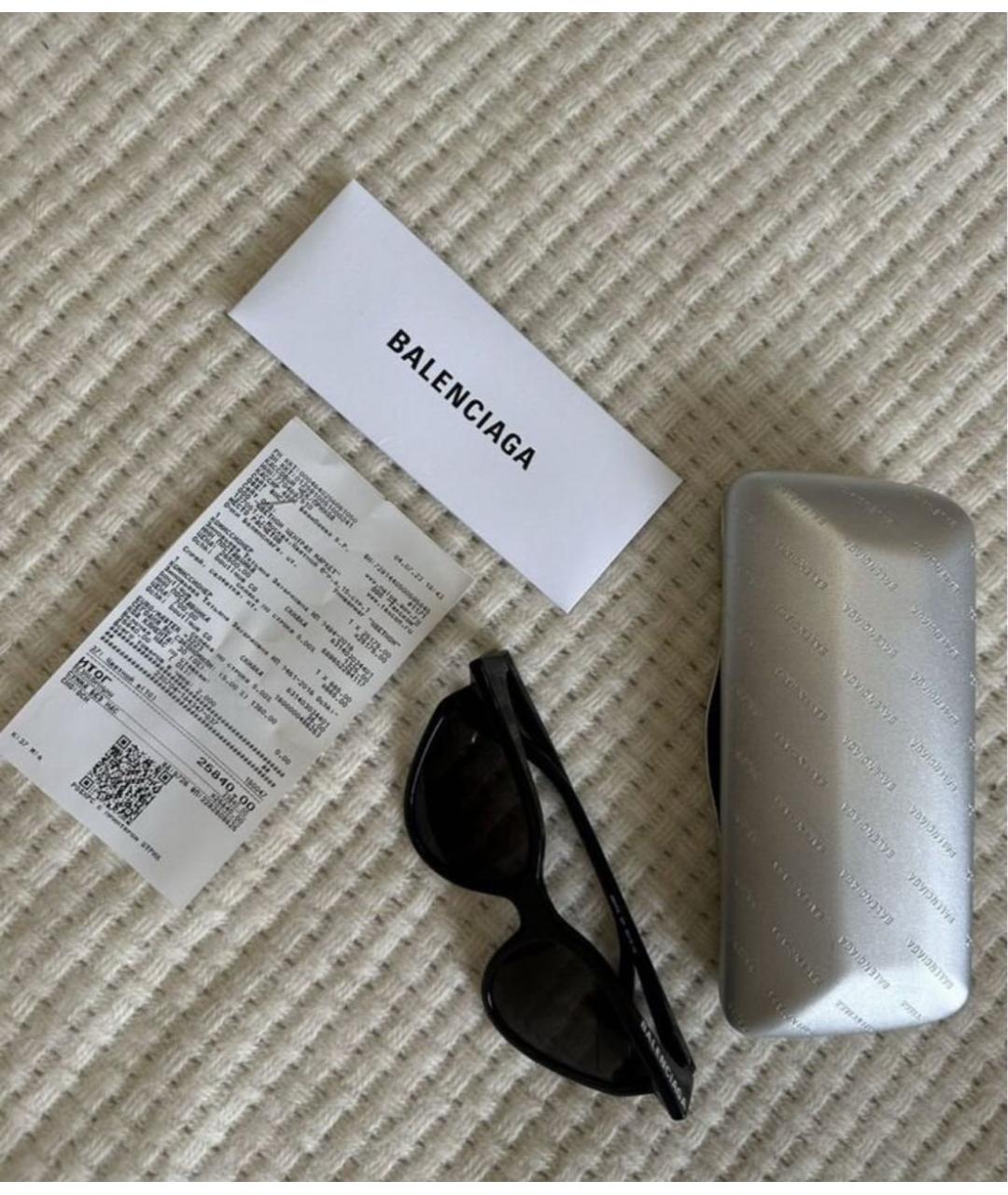 BALENCIAGA Черные пластиковые солнцезащитные очки, фото 5