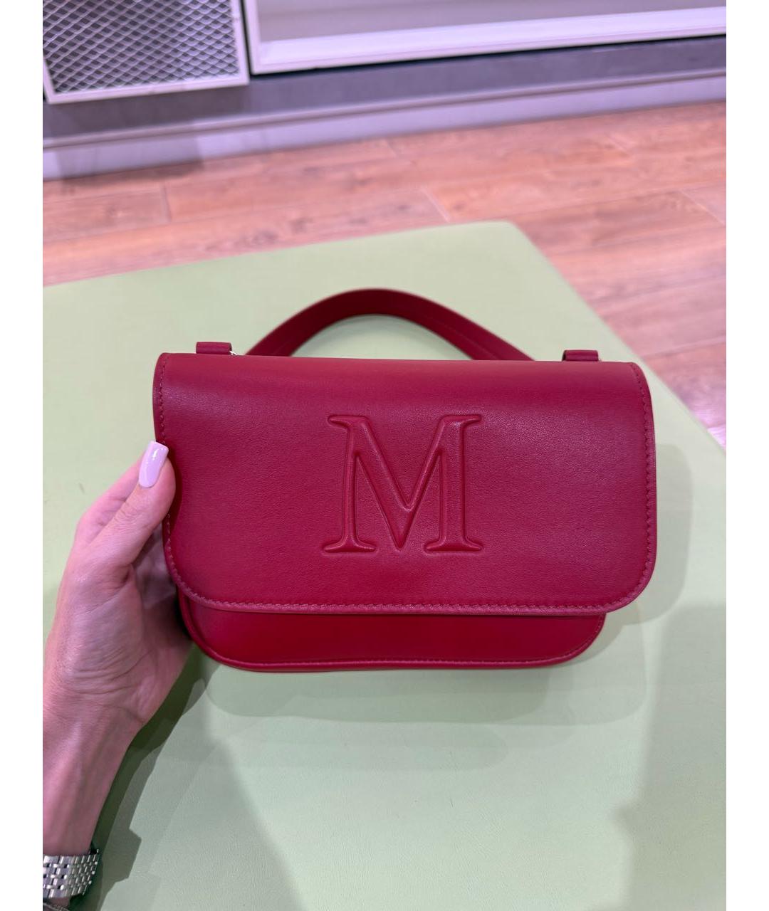 MAX MARA Красная кожаная сумка с короткими ручками, фото 6