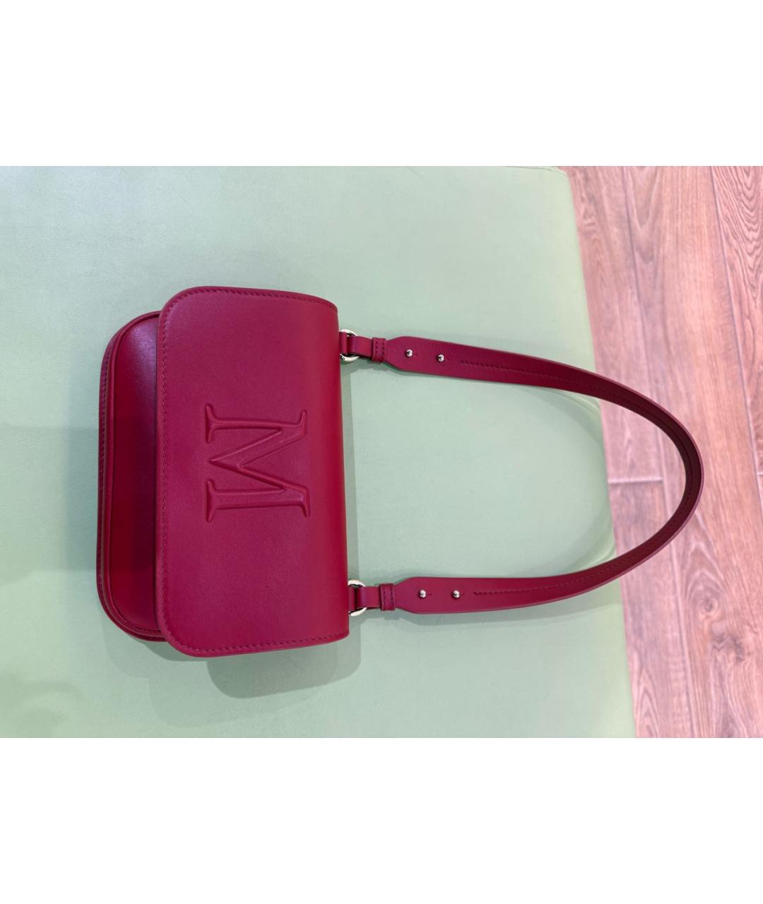 MAX MARA Красная кожаная сумка с короткими ручками, фото 2