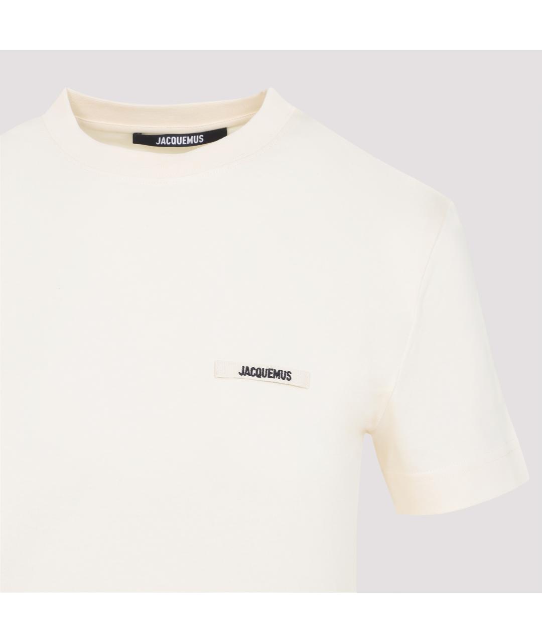 JACQUEMUS Бежевая хлопковая футболка, фото 3