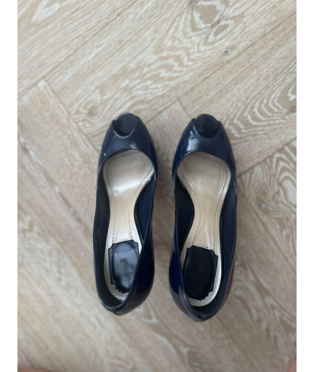 CHRISTIAN DIOR Синие туфли из лакированной кожи, фото 3