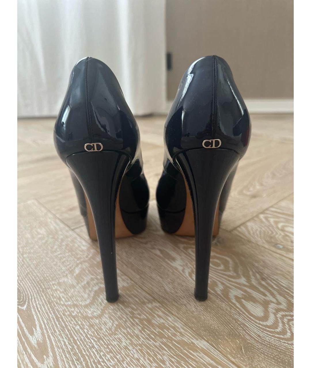 CHRISTIAN DIOR Синие туфли из лакированной кожи, фото 4