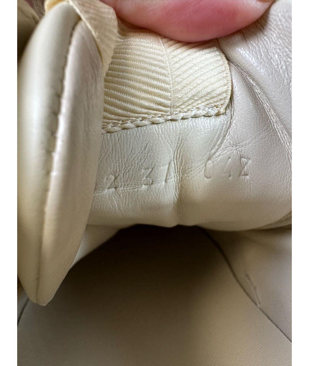 GUCCI Бежевые кожаные кроссовки, фото 7