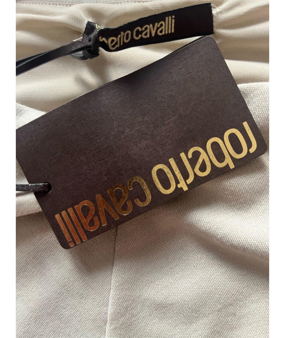 ROBERTO CAVALLI Бежевое шерстяное повседневное платье, фото 3