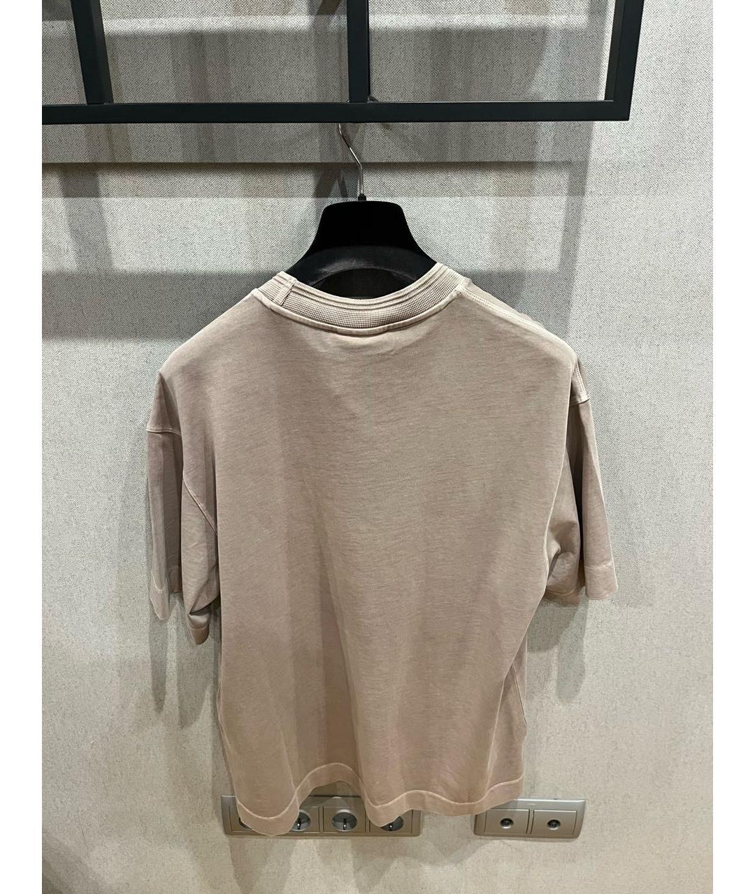 EMPORIO ARMANI Бежевая хлопковая футболка, фото 5