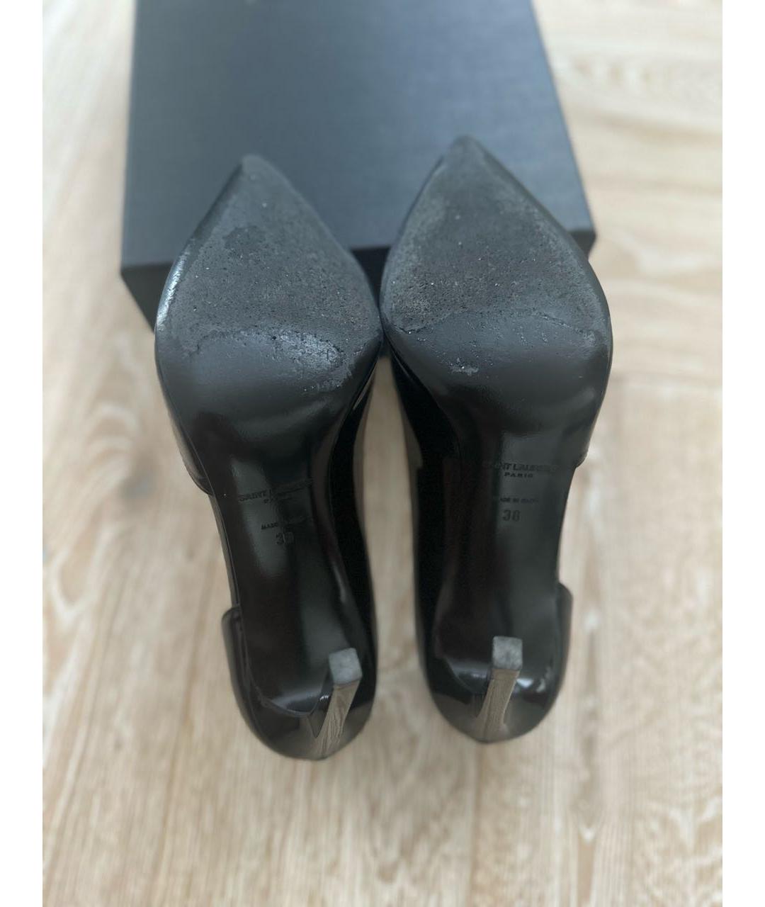 SAINT LAURENT Черные туфли из лакированной кожи, фото 5