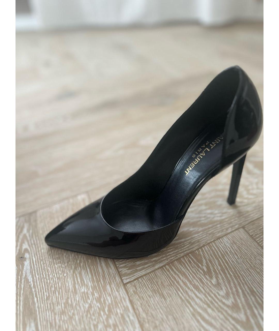 SAINT LAURENT Черные туфли из лакированной кожи, фото 6
