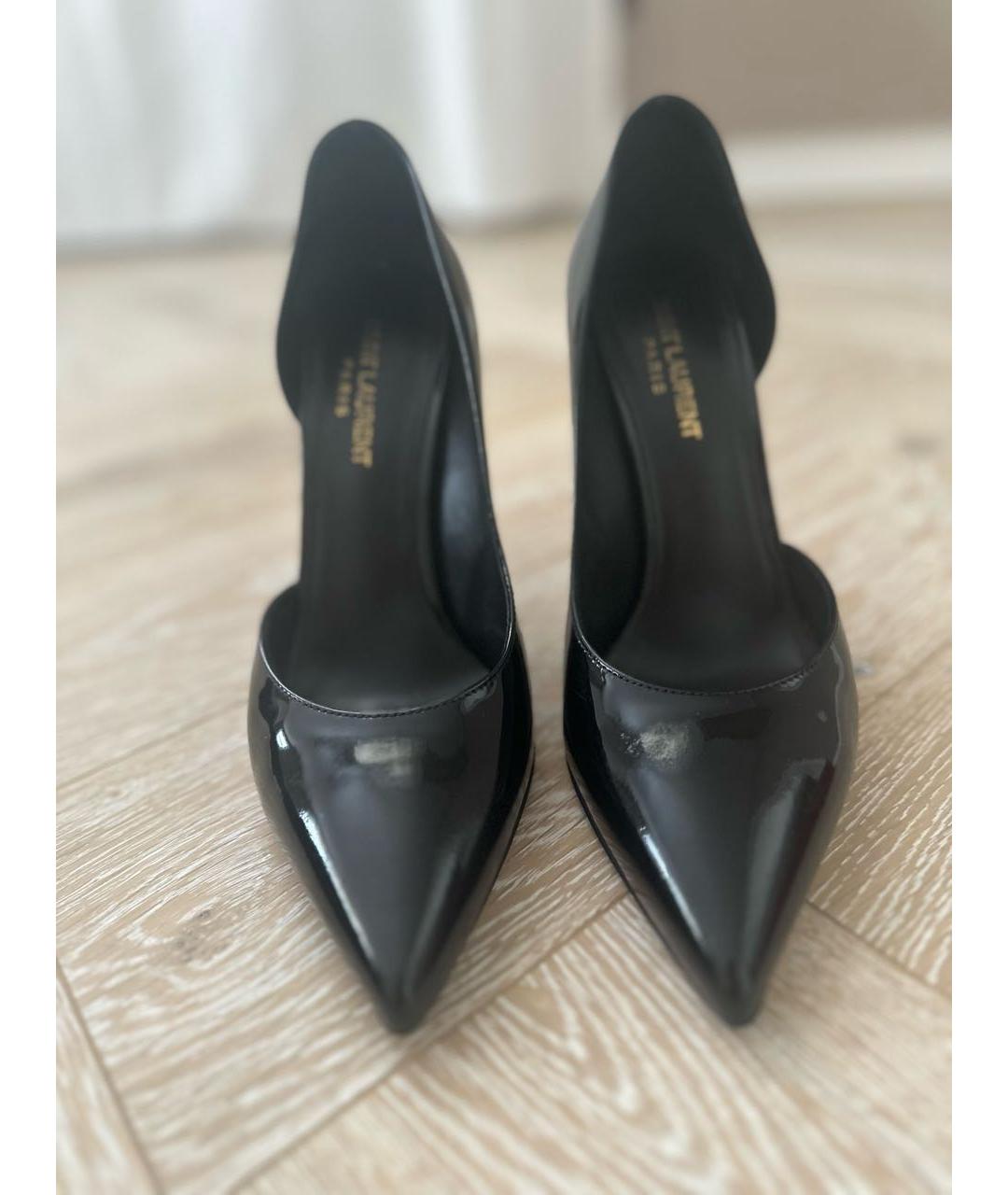 SAINT LAURENT Черные туфли из лакированной кожи, фото 2