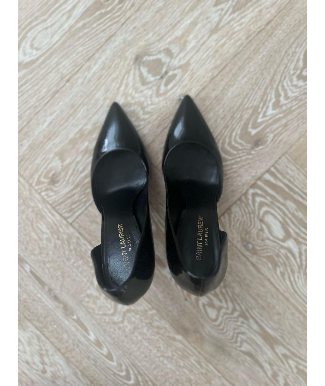 SAINT LAURENT Черные туфли из лакированной кожи, фото 3
