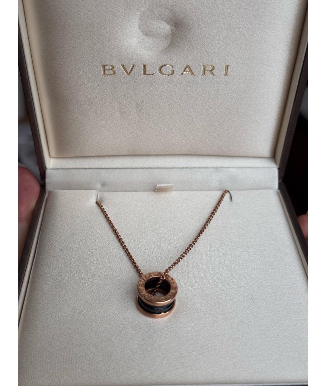 BVLGARI Черная подвеска из розового золота, фото 2