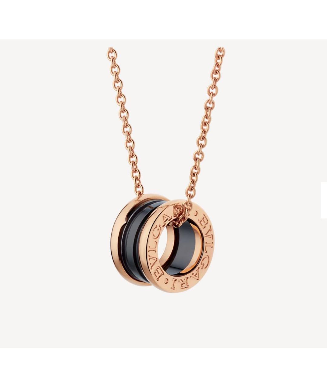 BVLGARI Черная подвеска из розового золота, фото 5