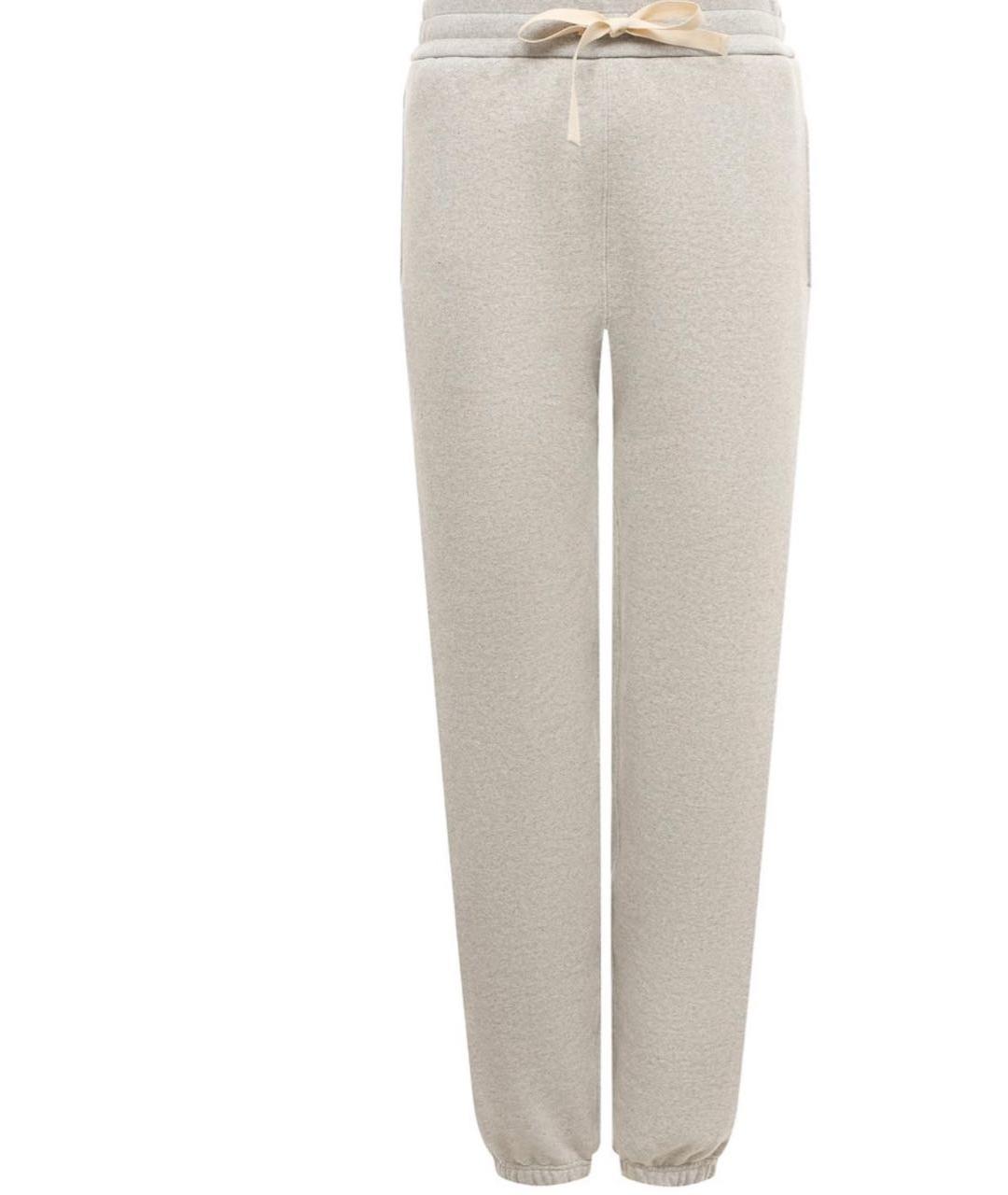JIL SANDER Серые хлопковые прямые брюки, фото 1