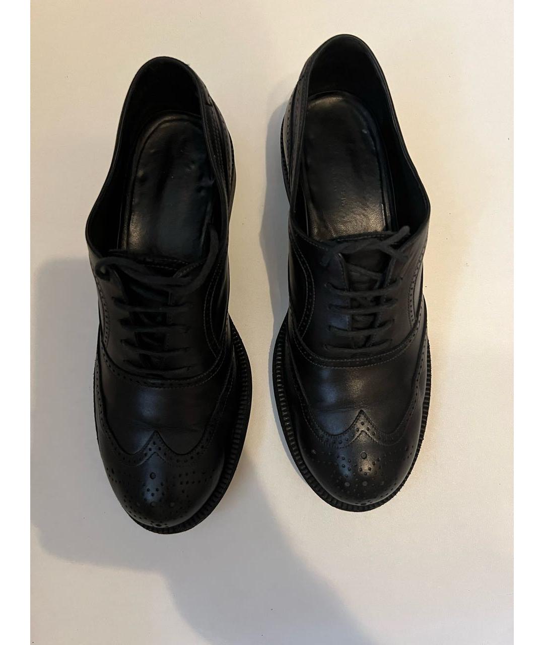 BOTTEGA VENETA Черные кожаные брогги и оксфорды, фото 3