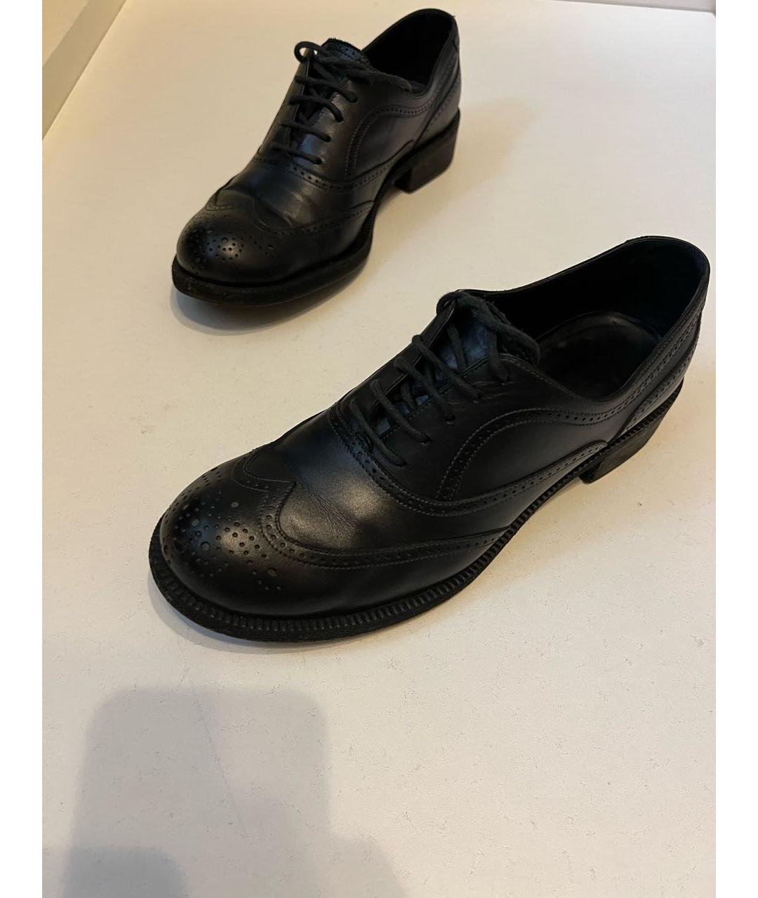 BOTTEGA VENETA Черные кожаные брогги и оксфорды, фото 5