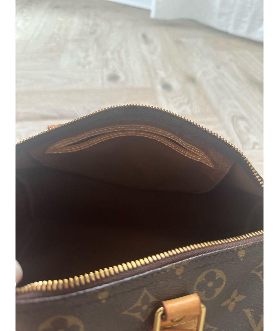 LOUIS VUITTON Коричневая кожаная сумка с короткими ручками, фото 5