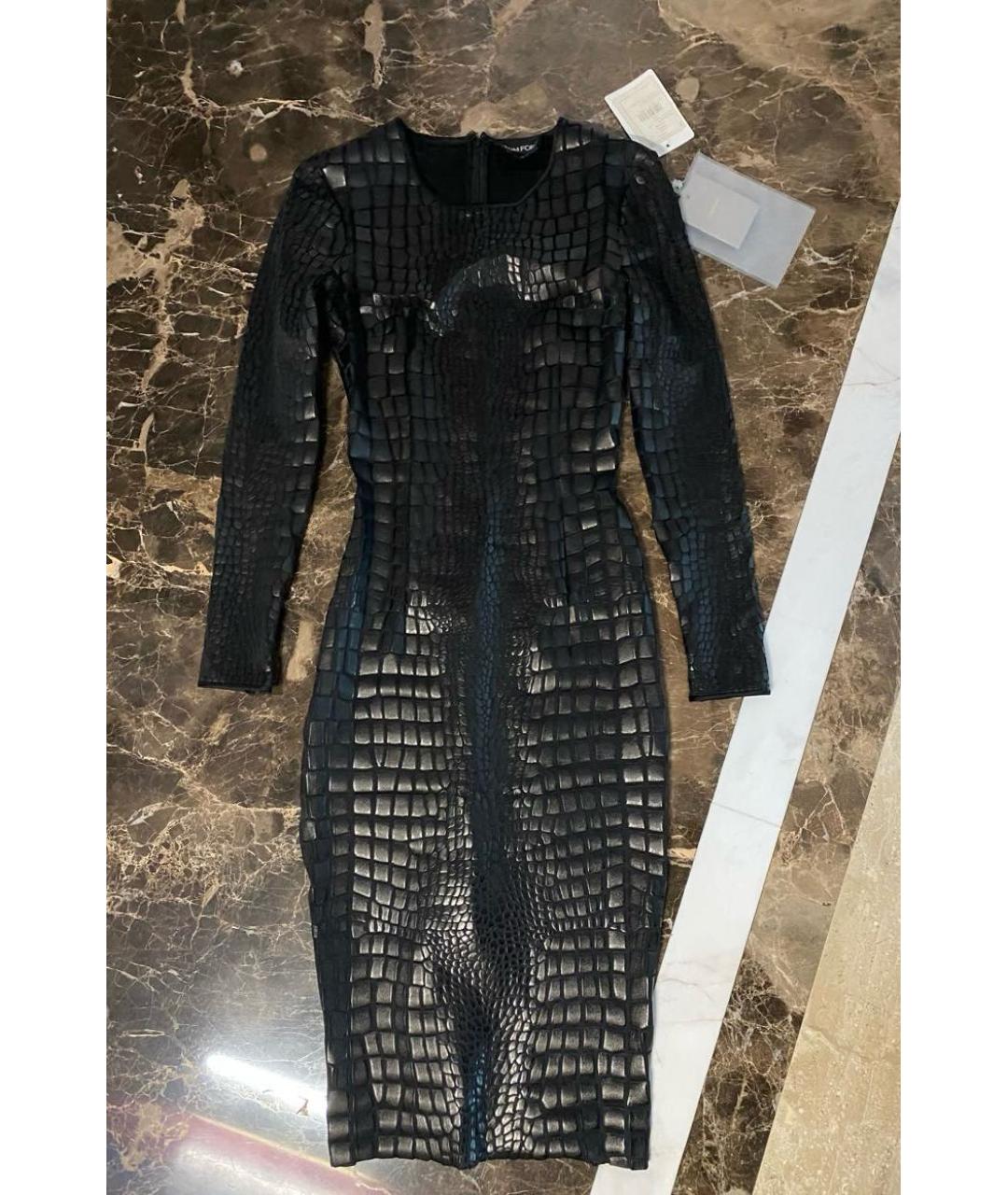 TOM FORD Черное вискозное коктейльное платье, фото 5