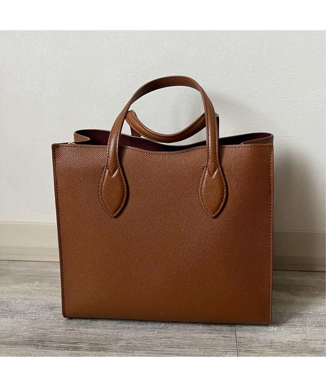FURLA Коричневая кожаная сумка тоут, фото 3