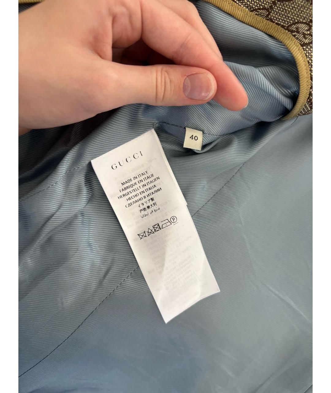 GUCCI Коричневый хлопковый жакет/пиджак, фото 2