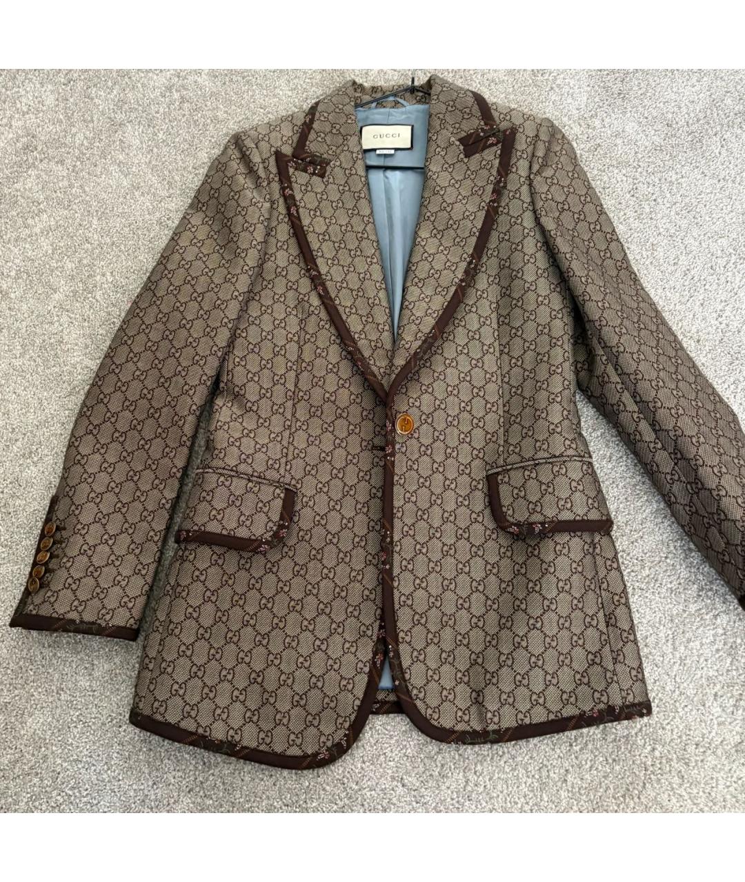 GUCCI Коричневый хлопковый жакет/пиджак, фото 3