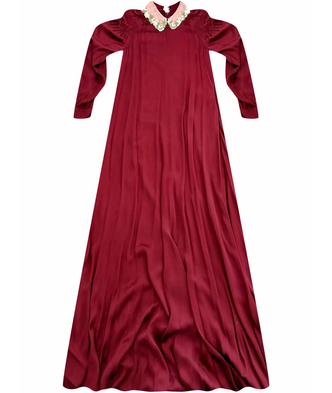 VALENTINO Бордовое шелковое вечернее платье, фото 1