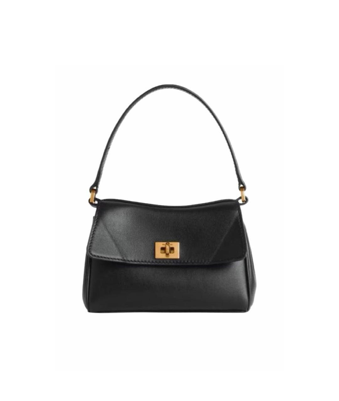 BALENCIAGA Черная кожаная сумка с короткими ручками, фото 1