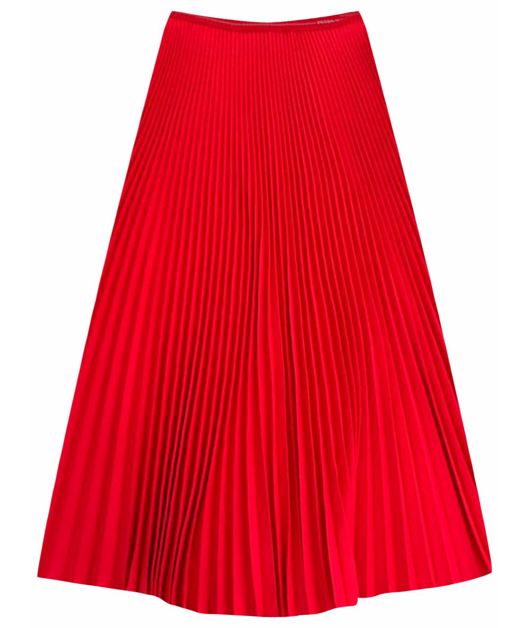 PRADA Красная синтетическая юбка миди, фото 1
