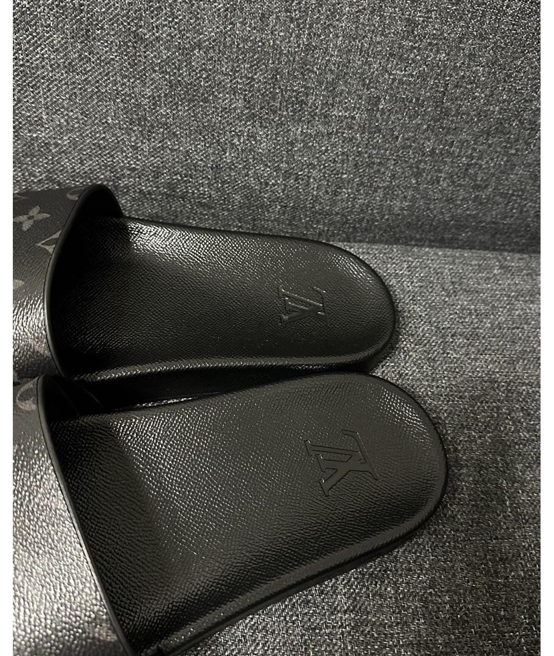LOUIS VUITTON Антрацитовые шлепанцы, фото 3