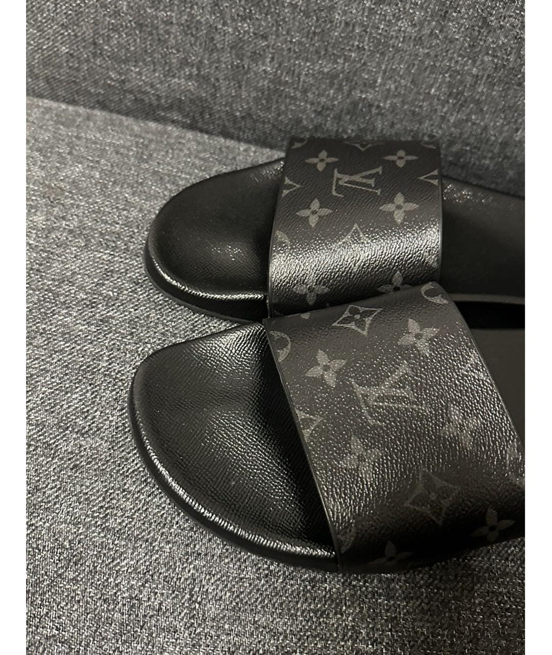 LOUIS VUITTON Антрацитовые шлепанцы, фото 2
