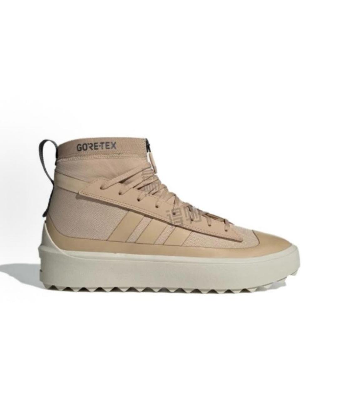 ADIDAS Бежевые кожаные высокие кроссовки / кеды, фото 9