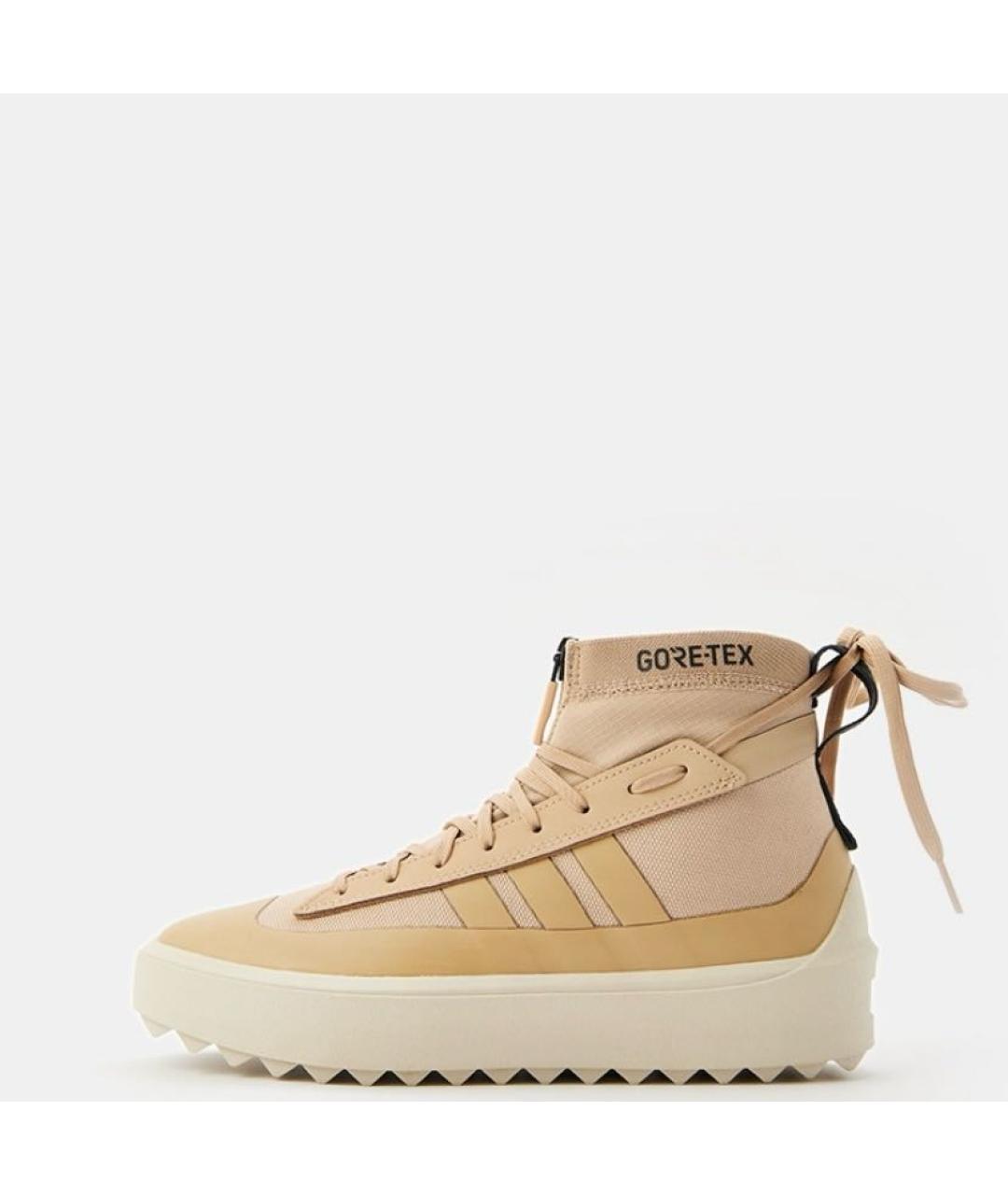 ADIDAS Бежевые кожаные высокие кроссовки / кеды, фото 2