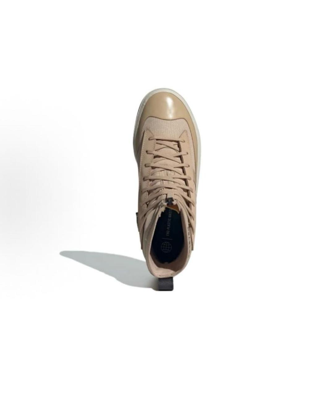 ADIDAS Бежевые кожаные высокие кроссовки / кеды, фото 7