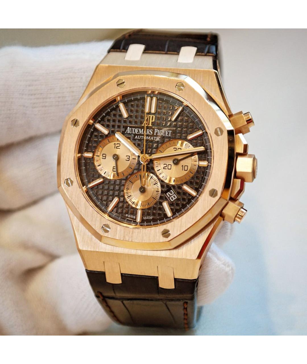 Audemars Piguet Коричневые часы из розового золота, фото 2