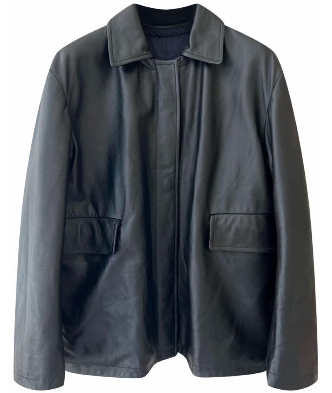 JIL SANDER Черная кожаная куртка, фото 1