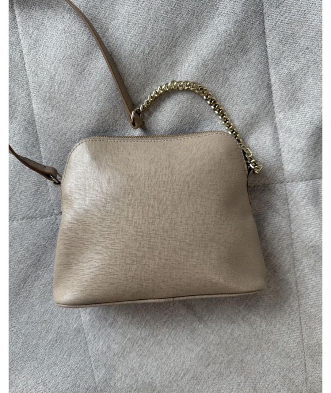 FURLA Бежевая кожаная сумка через плечо, фото 3