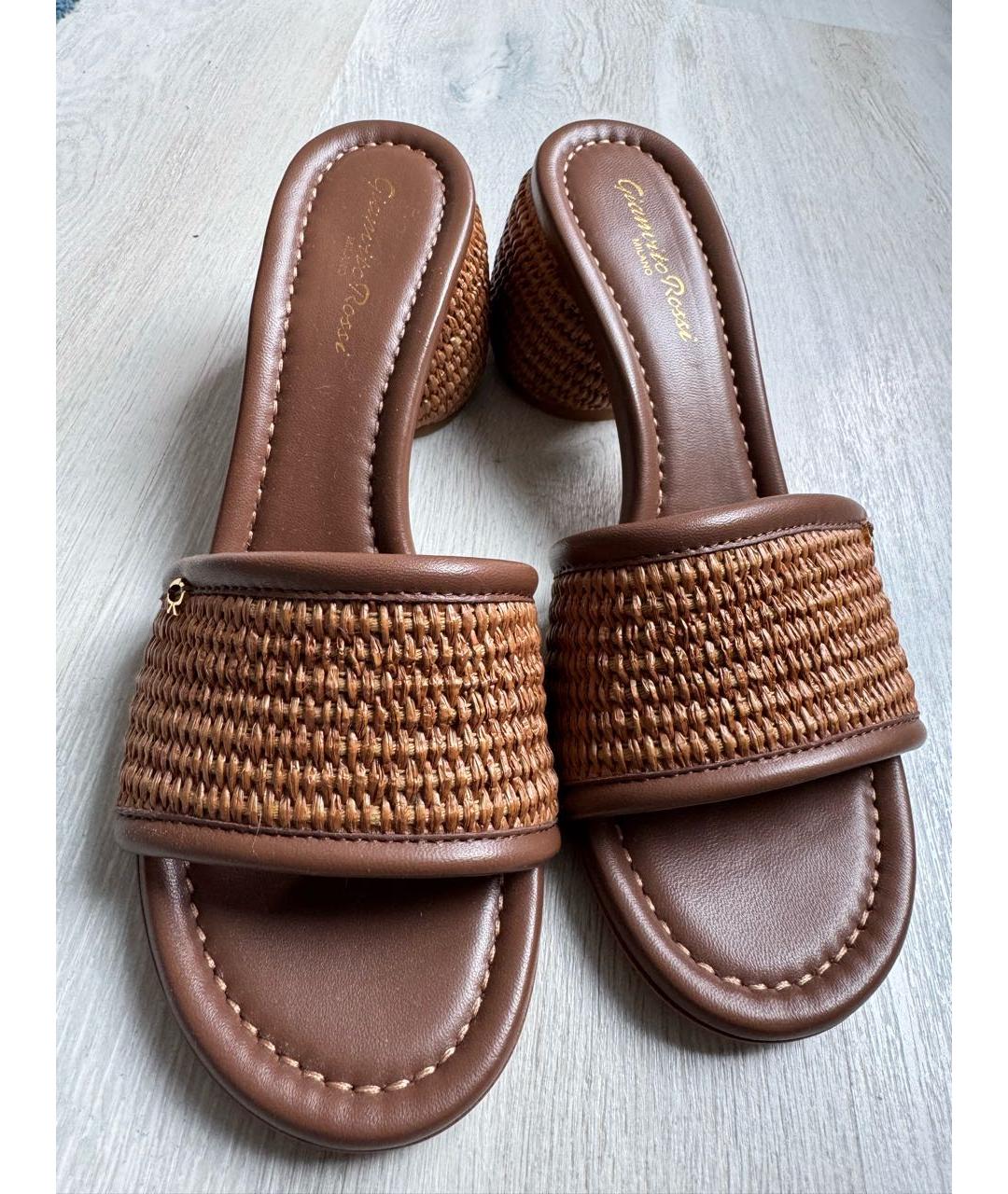 GIANVITO ROSSI Коричневые кожаные мюли, фото 2