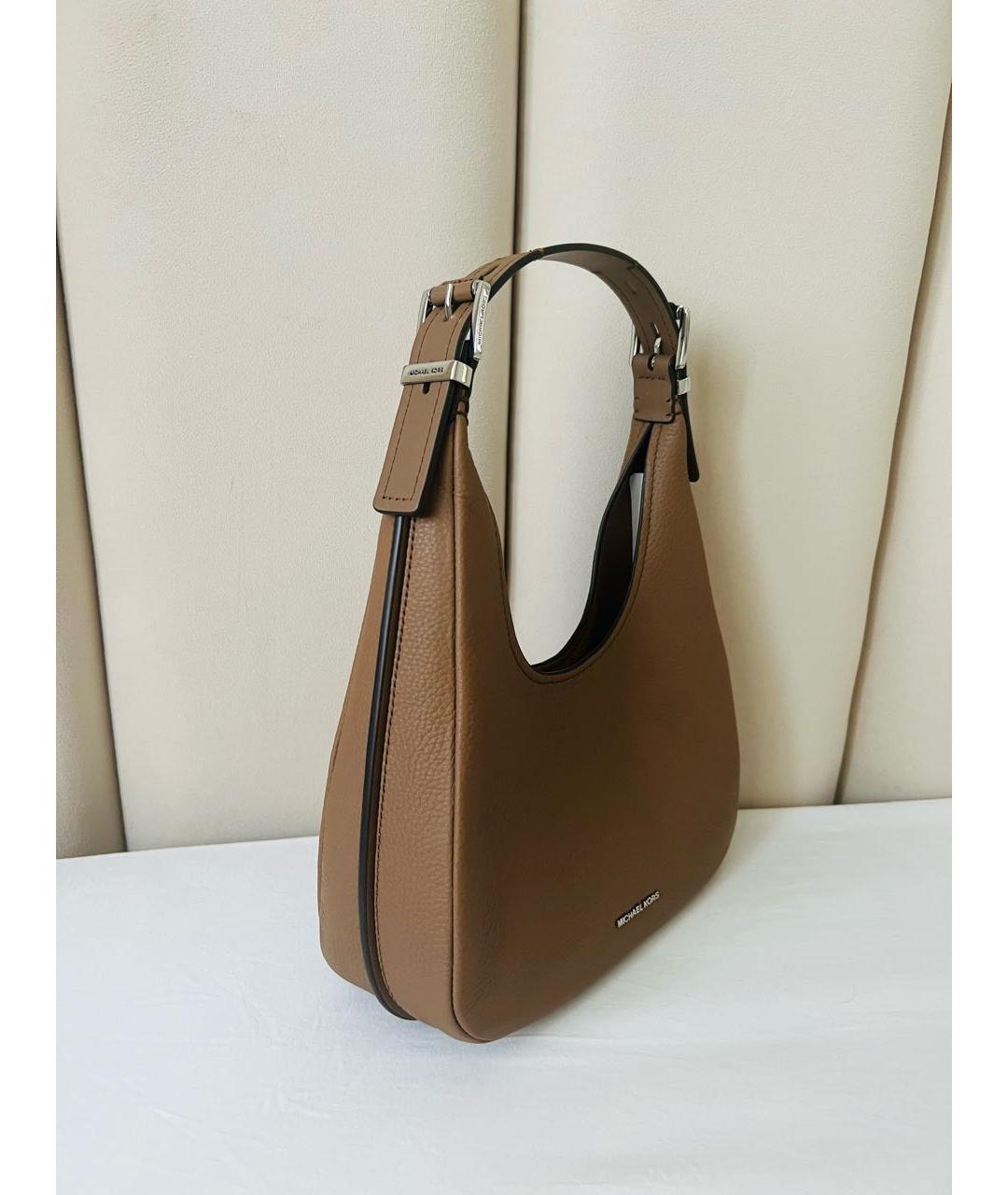 MICHAEL KORS Коричневая кожаная сумка с короткими ручками, фото 3