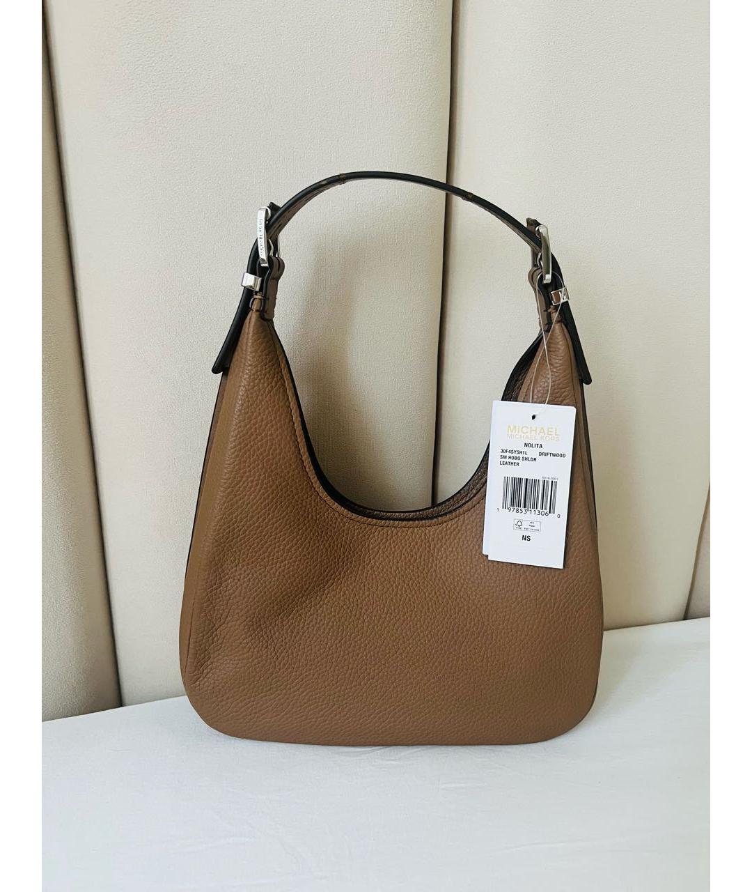 MICHAEL KORS Коричневая кожаная сумка с короткими ручками, фото 2