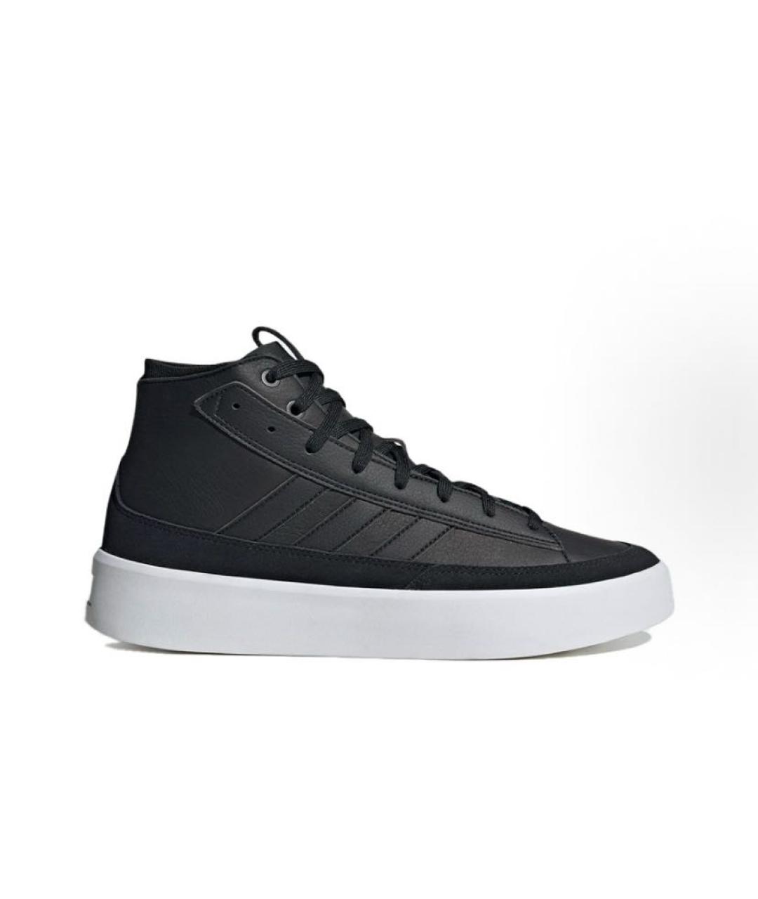 ADIDAS Черные кожаные высокие кроссовки / кеды, фото 8