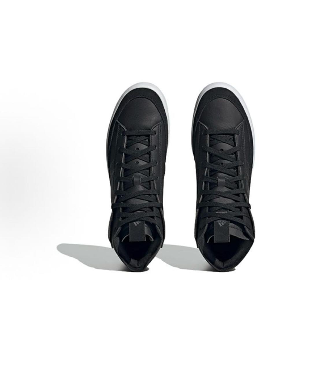 ADIDAS Черные кожаные высокие кроссовки / кеды, фото 6