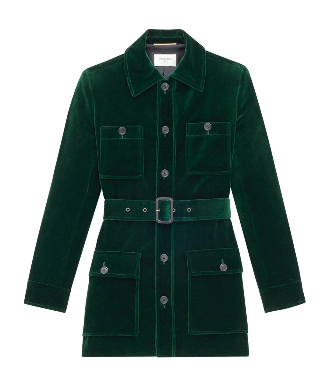 SAINT LAURENT Зеленая хлопковая куртка, фото 1