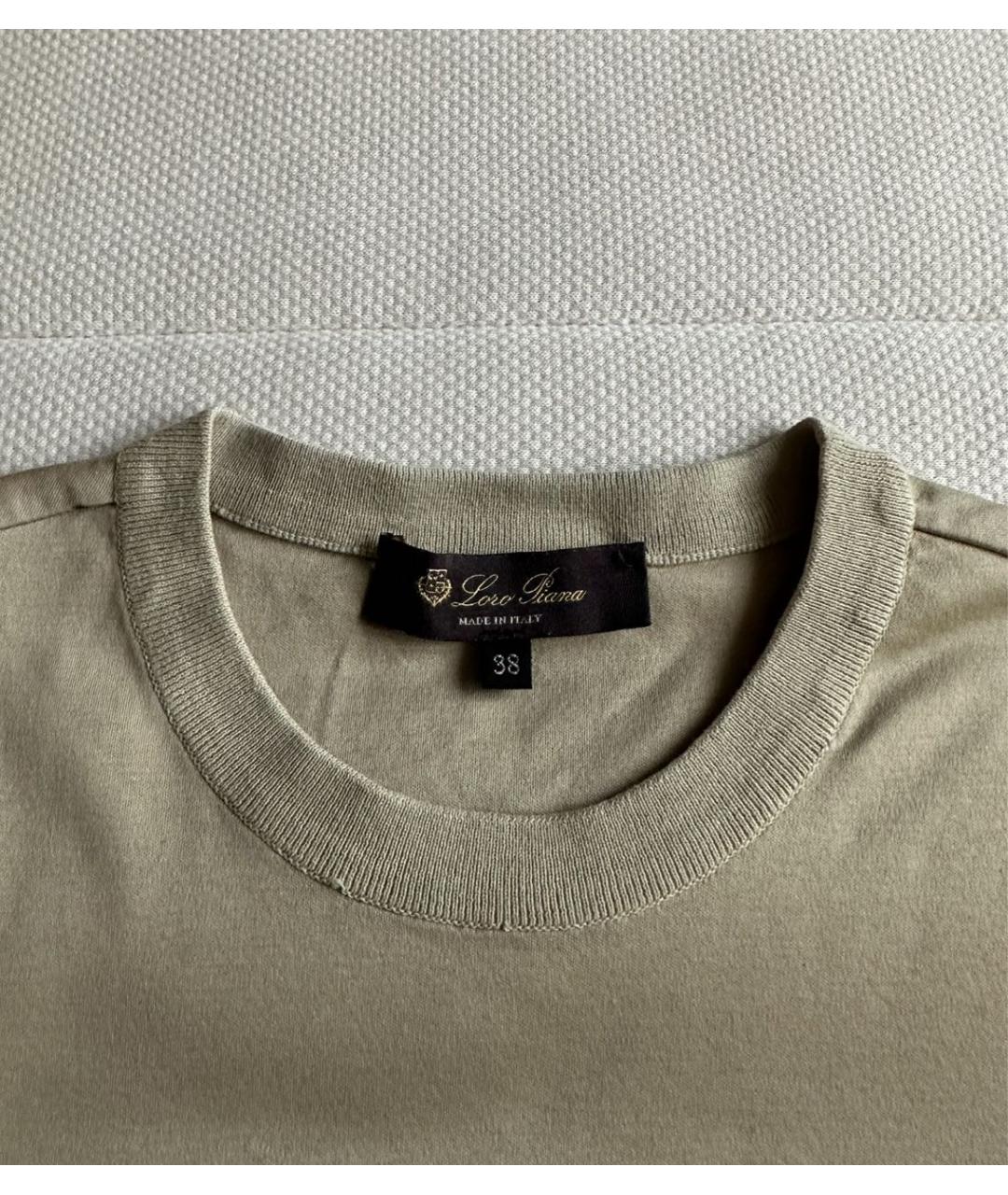 LORO PIANA Хаки футболка, фото 2